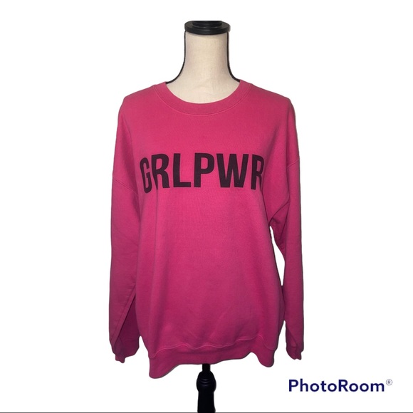 Nasty Gal Tops - Cute pink Nasty Gal Grl Power pink cozy sweatshirt